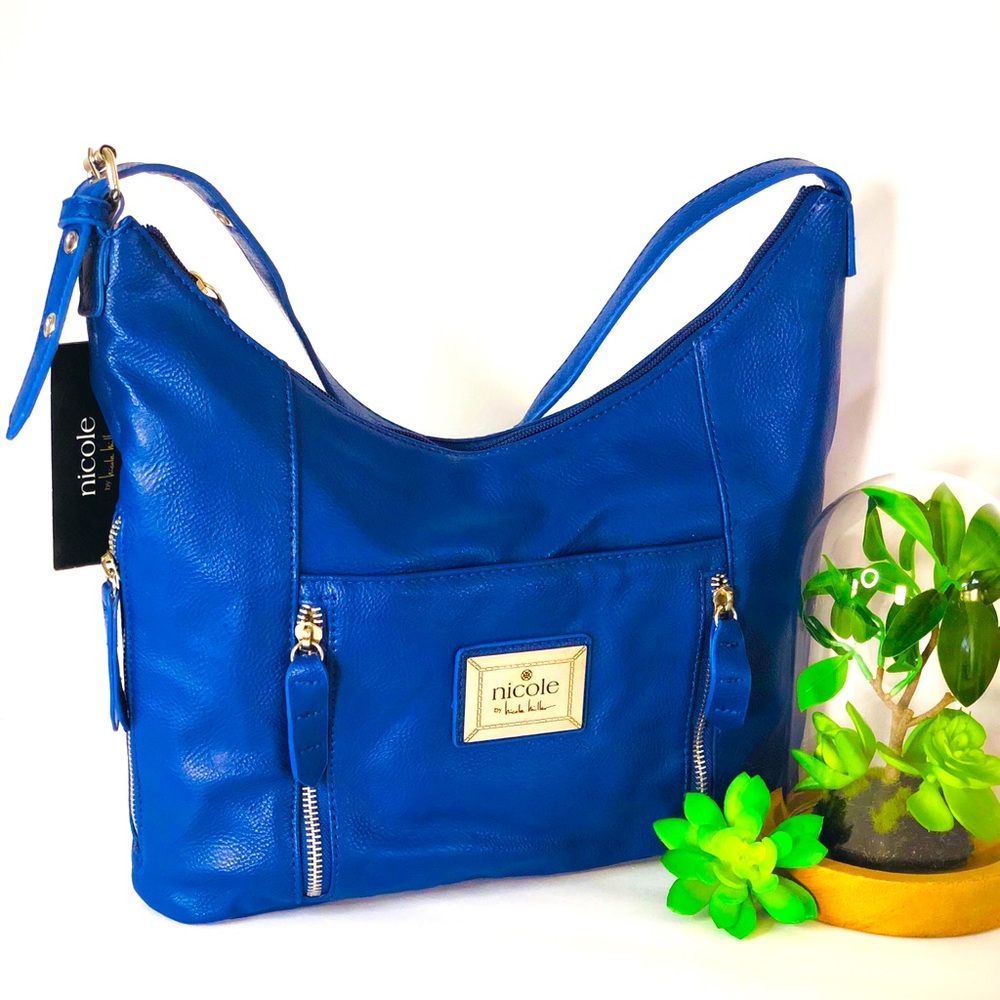 NWT Blue Nicole Miller Hobo Bag/ Shoulder Bag Tote